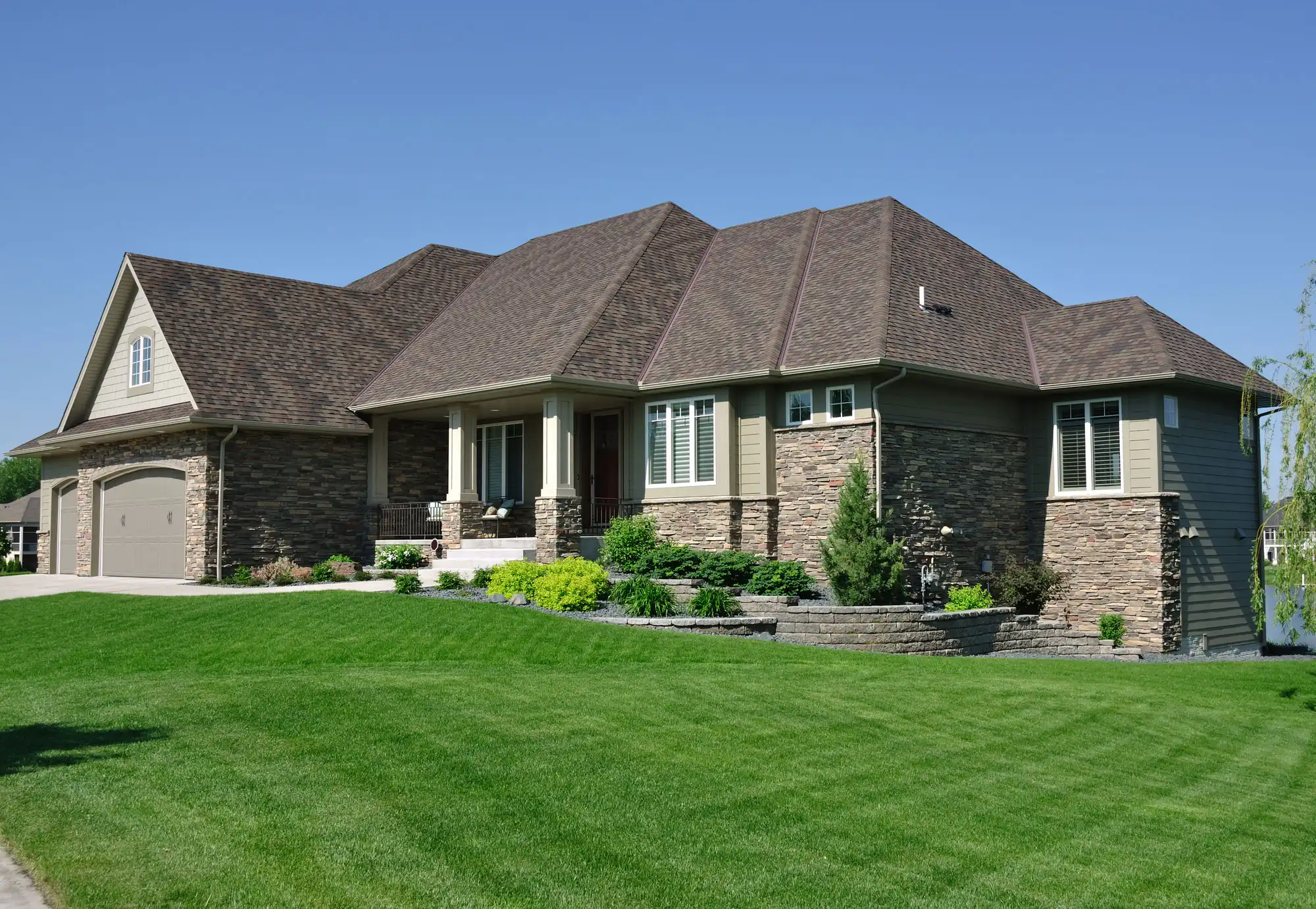 suburban home with a new roof
